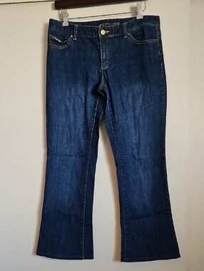 Michael Kors Flare Cropped Low-Rise Jeans Medium Blue Wash Size 6